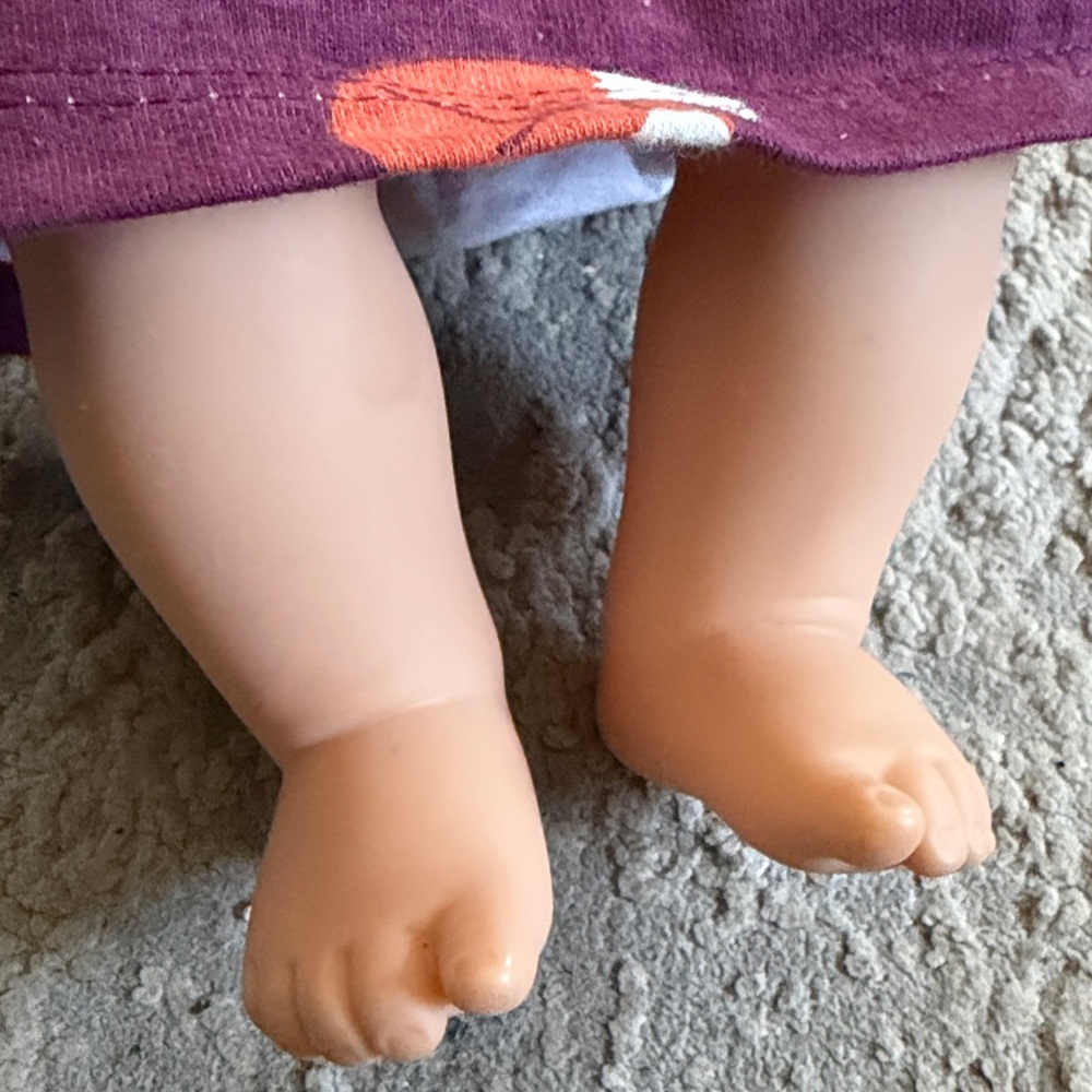 American Girl Bitty Baby Girl Doll Brown Hair Brown Eyes in fox pajama - Picture 7 of 8